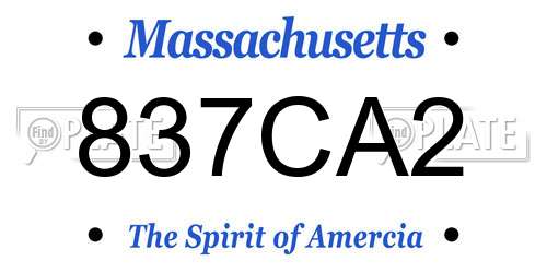 837CA2 Massachusetts License Plate