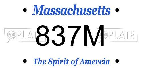 837M Massachusetts License Plate