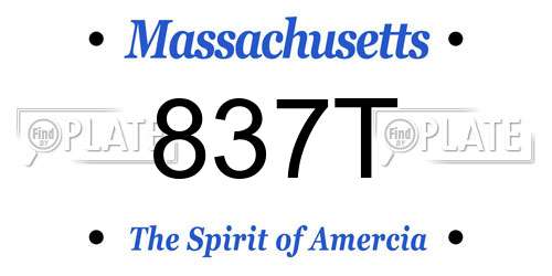 837T Massachusetts License Plate
