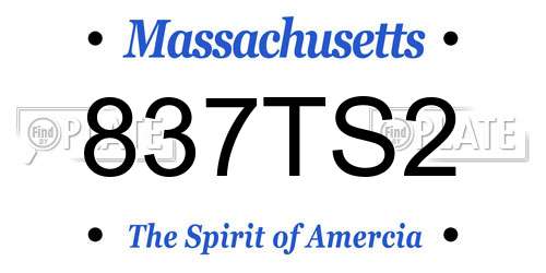 837TS2 Massachusetts License Plate
