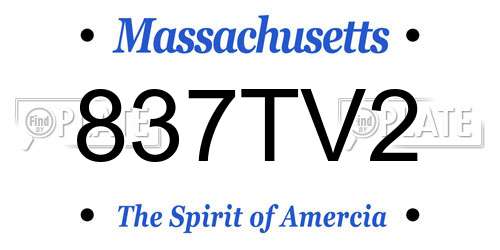 837TV2 Massachusetts License Plate