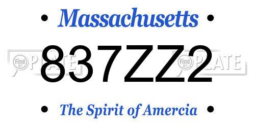 837ZZ2 Massachusetts License Plate