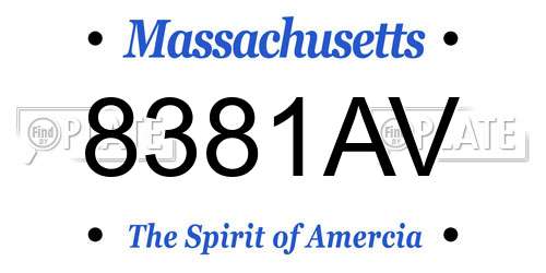 8381AV Massachusetts License Plate