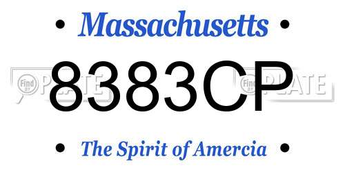 8383CP Massachusetts License Plate