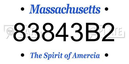 83843B2 Massachusetts License Plate