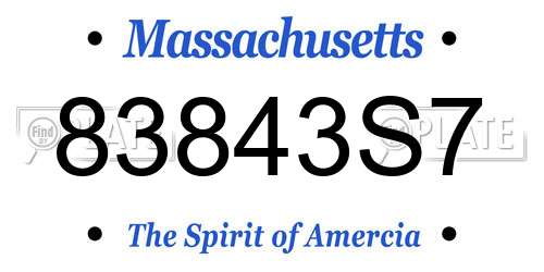 83843S7 Massachusetts License Plate