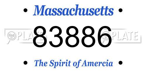 83886 Massachusetts License Plate
