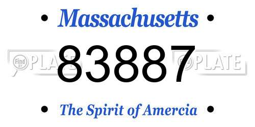 83887 Massachusetts License Plate