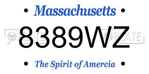 8389WZ Massachusetts License Plate