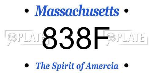 838F Massachusetts License Plate