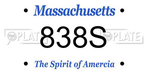 838S Massachusetts License Plate