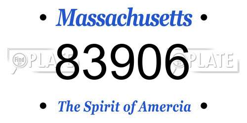 83906 Massachusetts License Plate