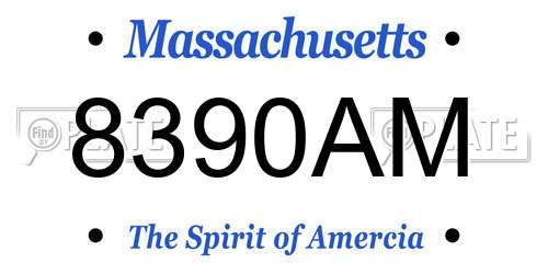 8390AM Massachusetts License Plate
