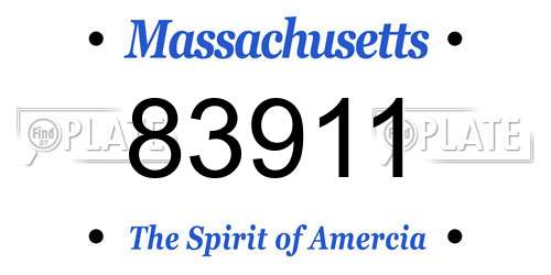 83911 Massachusetts License Plate