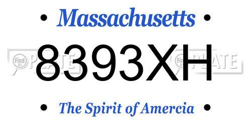 8393XH Massachusetts License Plate