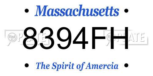 8394FH Massachusetts License Plate