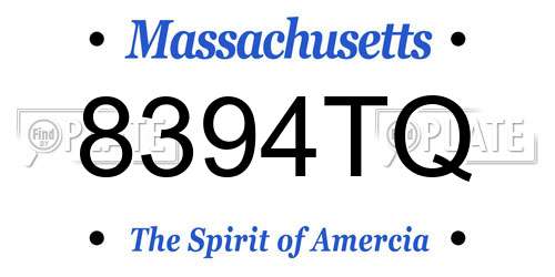 8394TQ Massachusetts License Plate