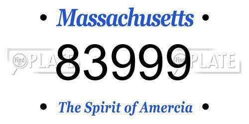83999 Massachusetts License Plate