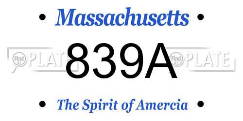 839A Massachusetts License Plate
