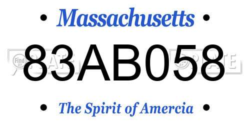 83AB058 Massachusetts License Plate