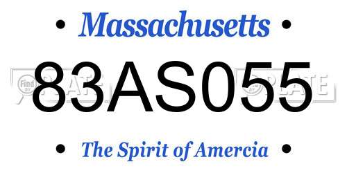 83AS055 Massachusetts License Plate