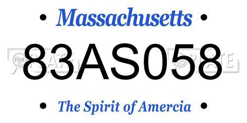 83AS058 Massachusetts License Plate