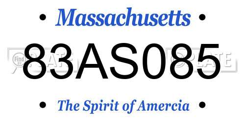 83AS085 Massachusetts License Plate