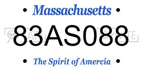 83AS088 Massachusetts License Plate