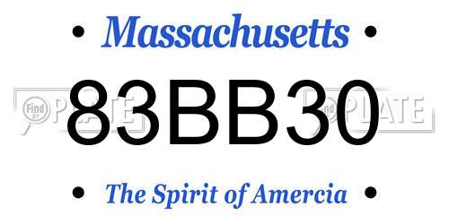 83BB30 Massachusetts License Plate