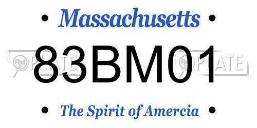 83BM01 Massachusetts License Plate