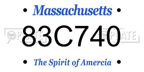 83C740 Massachusetts License Plate