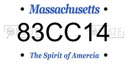 83CC14 Massachusetts License Plate