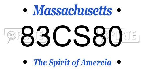 83CS80 Massachusetts License Plate