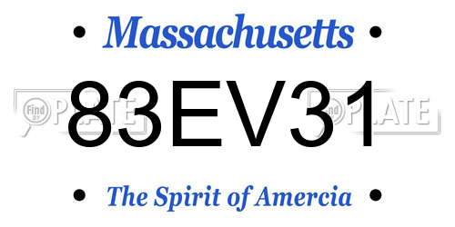 83EV31 Massachusetts License Plate