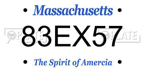 83EX57 Massachusetts License Plate