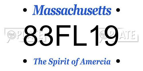83FL19 Massachusetts License Plate