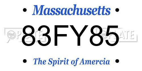 83FY85 Massachusetts License Plate