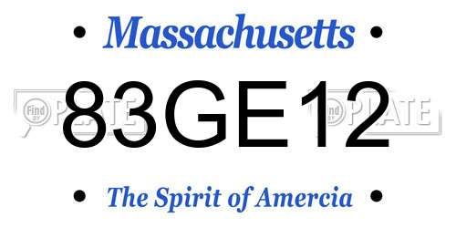 83GE12 Massachusetts License Plate