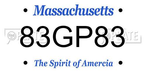 83GP83 Massachusetts License Plate
