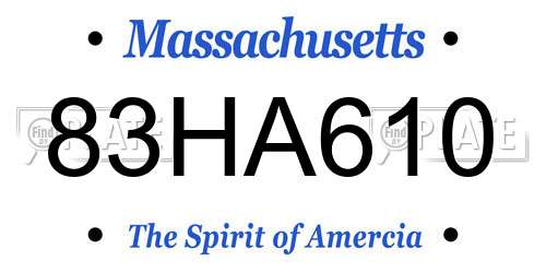 83HA610 Massachusetts License Plate