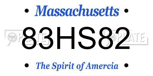 83HS82 Massachusetts License Plate
