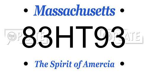 83HT93 Massachusetts License Plate