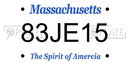 83JE15 Massachusetts License Plate