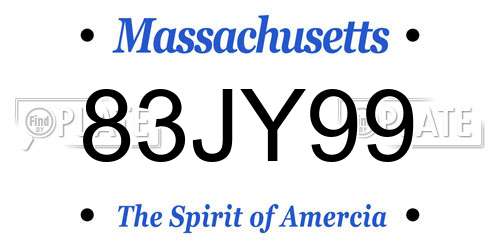 83JY99 Massachusetts License Plate