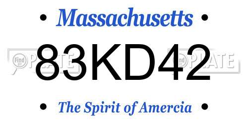 83KD42 Massachusetts License Plate