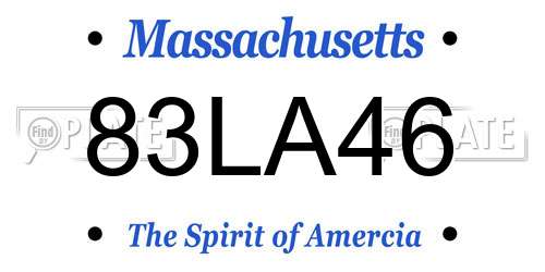 83LA46 Massachusetts License Plate