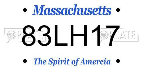 83LH17 Massachusetts License Plate