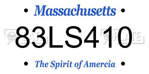 83LS410 Massachusetts License Plate