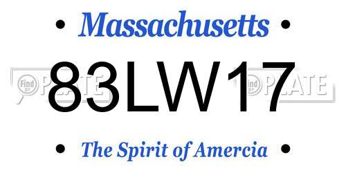 83LW17 Massachusetts License Plate