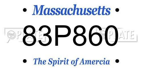 83P860 Massachusetts License Plate